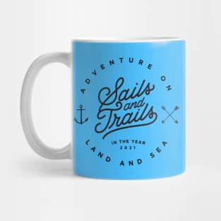Sails and Trails Black print Mug